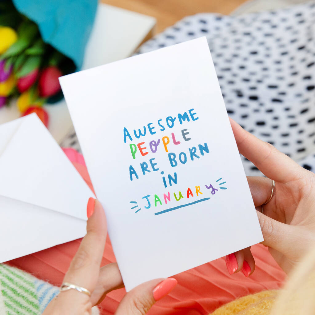 'Awesome People Are Born In January' Birthday Card, 1 of 3