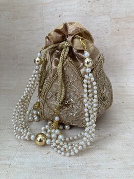 Gold Handcrafted Potli Bag, 2 of 7