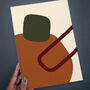 Modern Geometric Print In Brown And Green, thumbnail 3 of 7