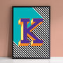 Letter K Print Alphabet Initial Wall Art Print, thumbnail 1 of 3