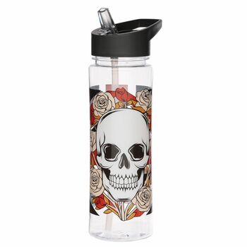 Skulls And Roses Reusable Plastic Water Bottle, 2 of 2