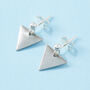 Silver Plated Triangle Earrings, thumbnail 8 of 8