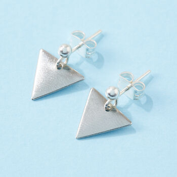 Silver Plated Triangle Earrings, 8 of 8