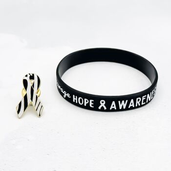 Zebra Awareness Ribbon Bracelet Wristband, 3 of 9
