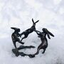 Miniature Bronze Dancing Hares Sculpture 8th Bronze, thumbnail 10 of 11