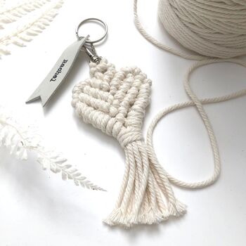 New Home Macramé Keyring Personalised Card, 3 of 8