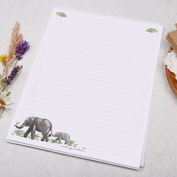 A4 Watercolour Elephant Letter Writing Paper, 3 of 4