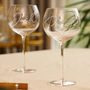 Two Personalised Tall Stem Gin Glasses, thumbnail 1 of 9