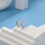 Tiny Bauble Dotted Huggie Hoop Earrings Sterling Silver, thumbnail 5 of 9