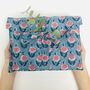 Fabric Gift Bag, Blue Sunflower Design, thumbnail 2 of 4