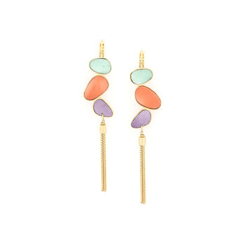 Three Elements Laminated Capiz French Hooks Earrings, 3 of 3
