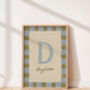 Personalised Illustrated Letter Print With Striped Border, thumbnail 2 of 10