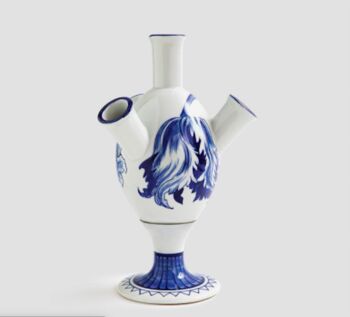 Porcelain Blue And White Tulip Vase, 3 of 4