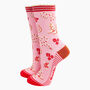 Women's Bamboo Socks Pink Western Cowgirl Snakes, thumbnail 3 of 4