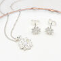 Sterling Silver Earring And Necklace Birth Flower Set, thumbnail 11 of 12