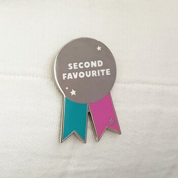 Second Favourite Medal Enamel Pin Badge, 4 of 6