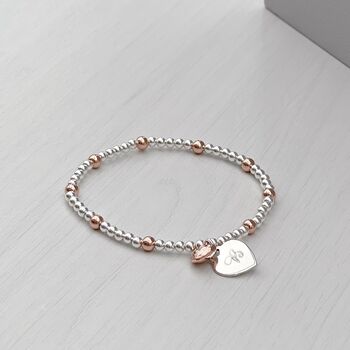 18ct Rose Gold Plated Two Tone Personalised Bracelet, 3 of 6