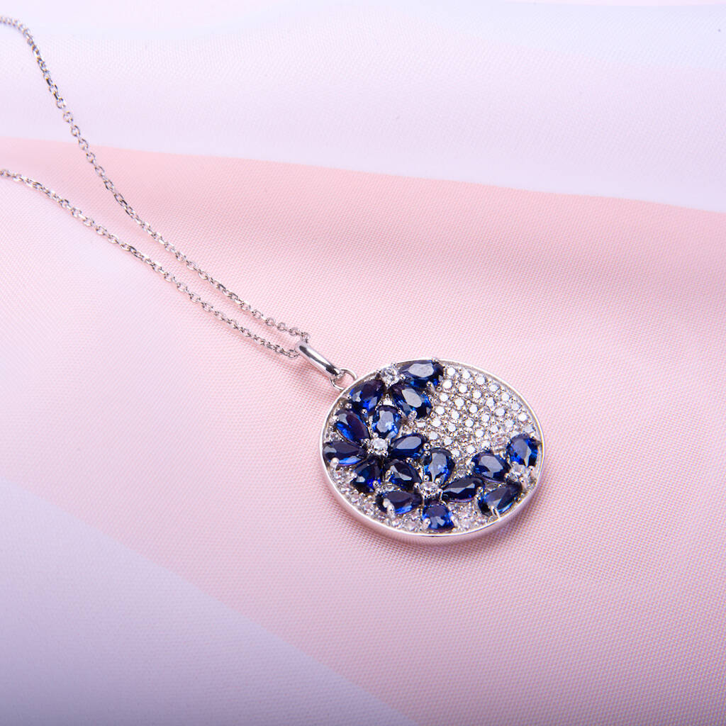 Enchanted Blossom Sapphire Necklace By H.Azeem London