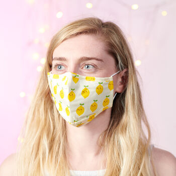 Set Of Three Fruit Pattern Face Masks With Filters, 9 of 10