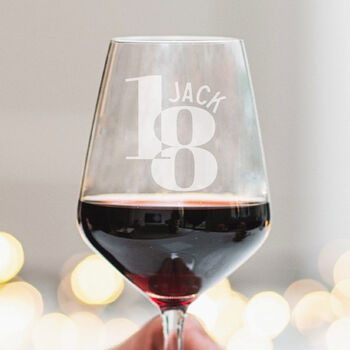 18th Birthday Personalised Wine Glass, 4 of 6