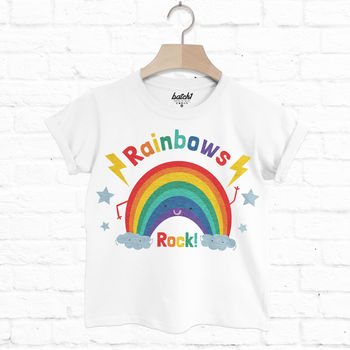 Rainbows Rock! Children's Slogan T Shirt, 4 of 4