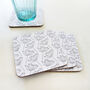 Set Of Dove Grey Cow Parsley Coasters, thumbnail 1 of 3