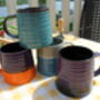 Set Of Four Reactive Glaze Brûlée Mugs In Assorted Alternative Glazes, thumbnail 8 of 11