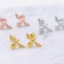 Sterling Silver Cute Little Bumble Bee Stud Earrings, thumbnail 3 of 8