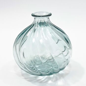 Recycled Glass Vase | 17cm Spiral, 2 of 8