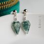 Natural Moss Agate Crystal Earrings, thumbnail 1 of 11
