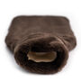 Dark Chocolate Recycled Faux Fur Hot Water Bottle, thumbnail 5 of 7