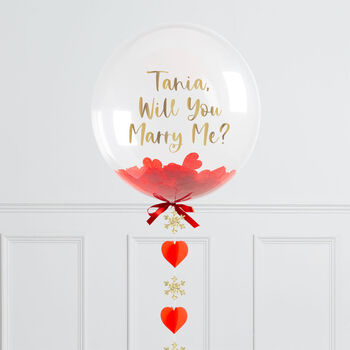 Personalised Marry Me Christmas Proposal Bubble Balloon, 3 of 3