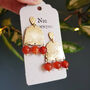 'Titans Hestia' Carnelian And Ethical Brass Earrings, thumbnail 1 of 4