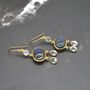 Labradorite Blue Topaz Silver Earrings, thumbnail 8 of 8