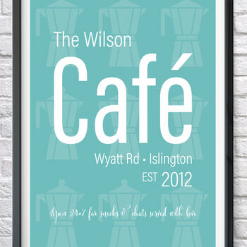 Personalised Kitchen 'Cafe' Print For Cooks And Chefs, 3 of 6