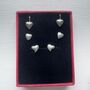 Three Pairs Of Sterling Silver Heart Earrings, thumbnail 2 of 9