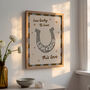 Personalised 'How Lucky' Horseshoe Wedding Art Print, thumbnail 6 of 12