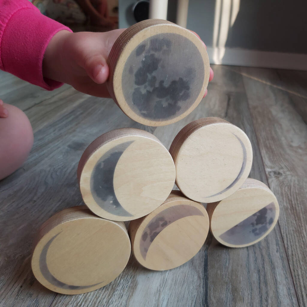 Image of Handcrafted Wooden Moon Phases