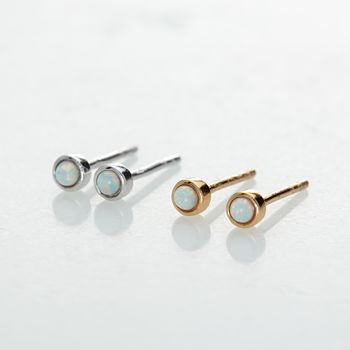 Opal Teeny Stud Earrings, 2 of 7