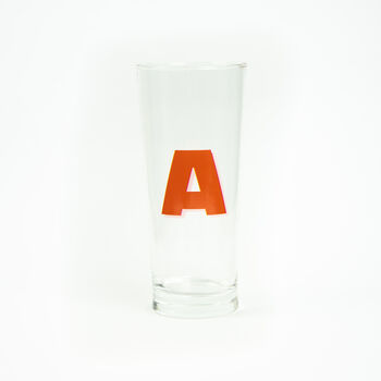 Personalised Red Initial Printed Pint Glass, 3 of 7