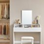 Dressing Table With Large Mirror Modern Style White, thumbnail 4 of 12