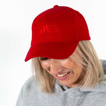 Embroidered Love Slogan Cap, 2 of 4