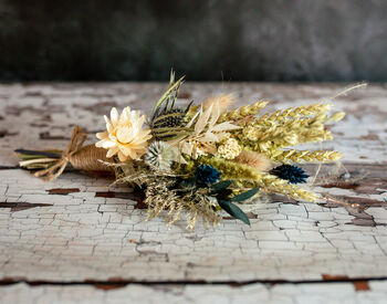 Small Dried Flower Posy With Thistles, 3 of 3