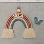 Personalised Rainbow Macrame,Gold Sparkle Wall Hanging, thumbnail 5 of 12