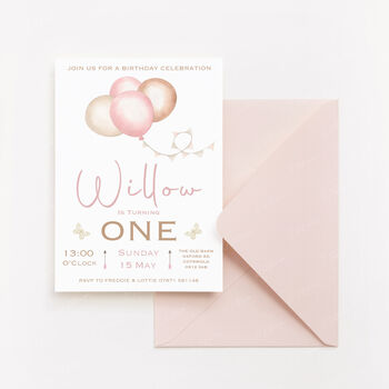 Personalised Pink And Gold Girls Party Invites, 2 of 4