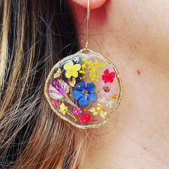 Statement Earrings With Colourful Flowers In Silver, 11 of 12