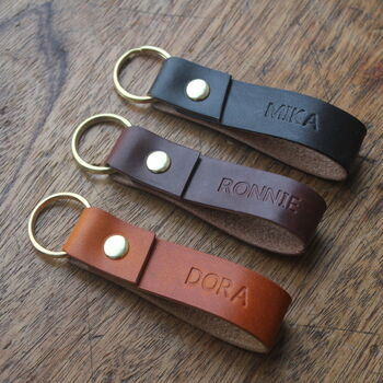 Personalised Leather Key Fob / Key Ring, 3 of 8