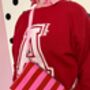 Boxy Pink And Red Stripey Crossbody Bag, thumbnail 3 of 6