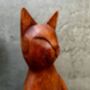 32cm Handcarved Lotus Yoga Cat Wooden Ornament Decor, thumbnail 2 of 12