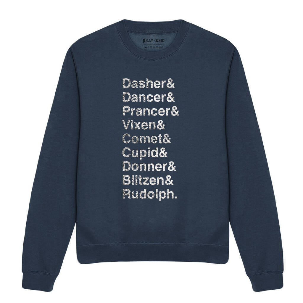 reindeer names sweatshirt